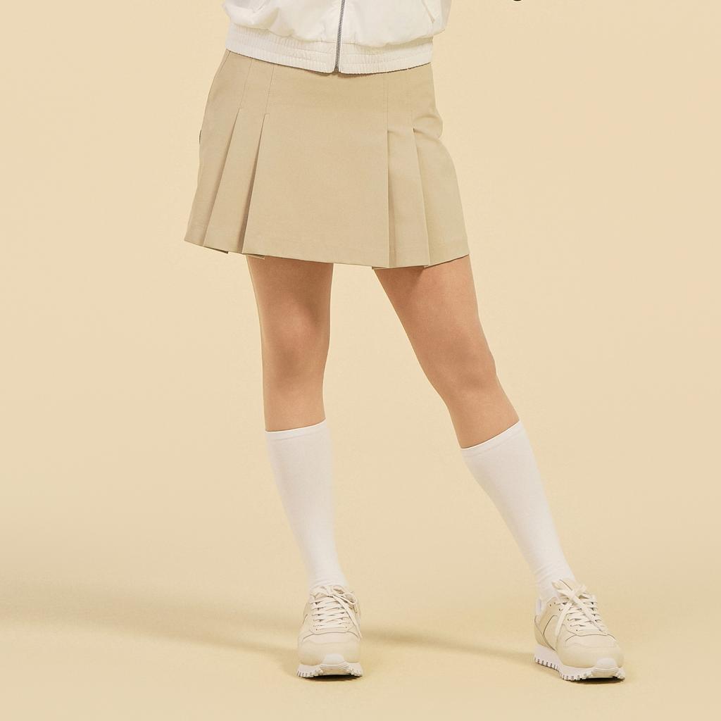 CHALLENGER Women'S A-Line Simple Pleated Culottes Beige