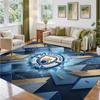 Manchester City Design Crystal Velvet Rug Soft Decorative Mat for Bedroom Entrance