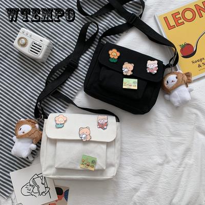 Schattige Kleine Canvas Tas Vrouwelijk Nieuw Japans Harajuku Diagonale Tas Wilde Student Meisje Schoudertas Tassen voor Vrouwen