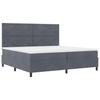 LED Boxspring Bed with Headboard Dark Grey 200 X 200 Cm Velvet