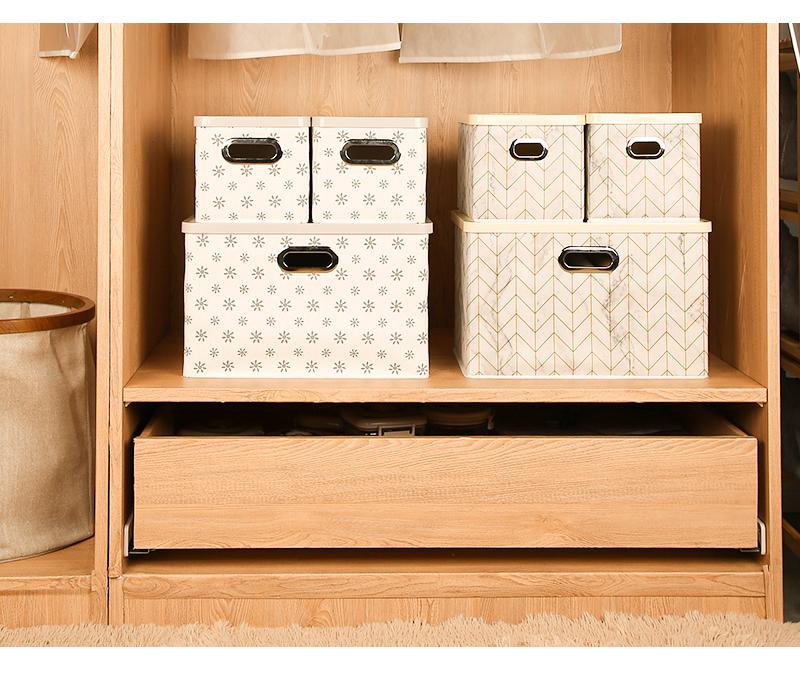 Foldable Storage Box for Toys, Clothes Collapsible Storage Box with Plastic Lid and Metal Handles Closet Folding Storage Box Set Large коричневый