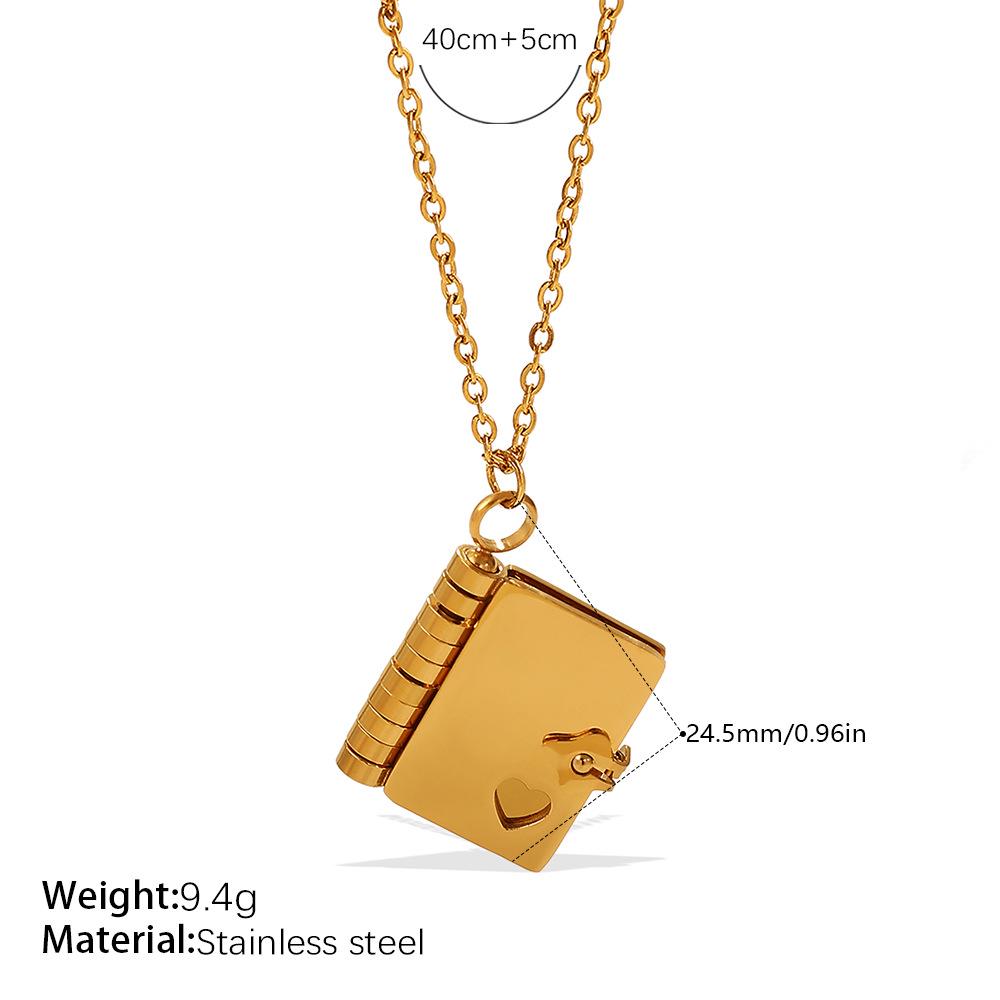 18K Gold-Plated Stainless Steel Envelope Necklace - Elegant and Durable Fashion Jewelry