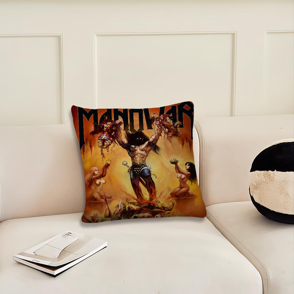 Band M-Manowars Metal kussenhoes Kussenhoes Decoratie Kamer Huis Bank woon Kantoor Auto Scandinavische Eenvoud