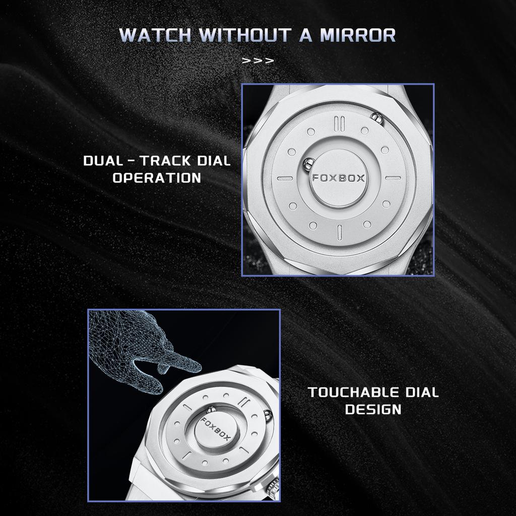 FOXBOX Mens Wristwatch Business Pointer Magnetic Force Waterproof Sports Quartz Male Watch Fashion Man Watch Reloj Hommes