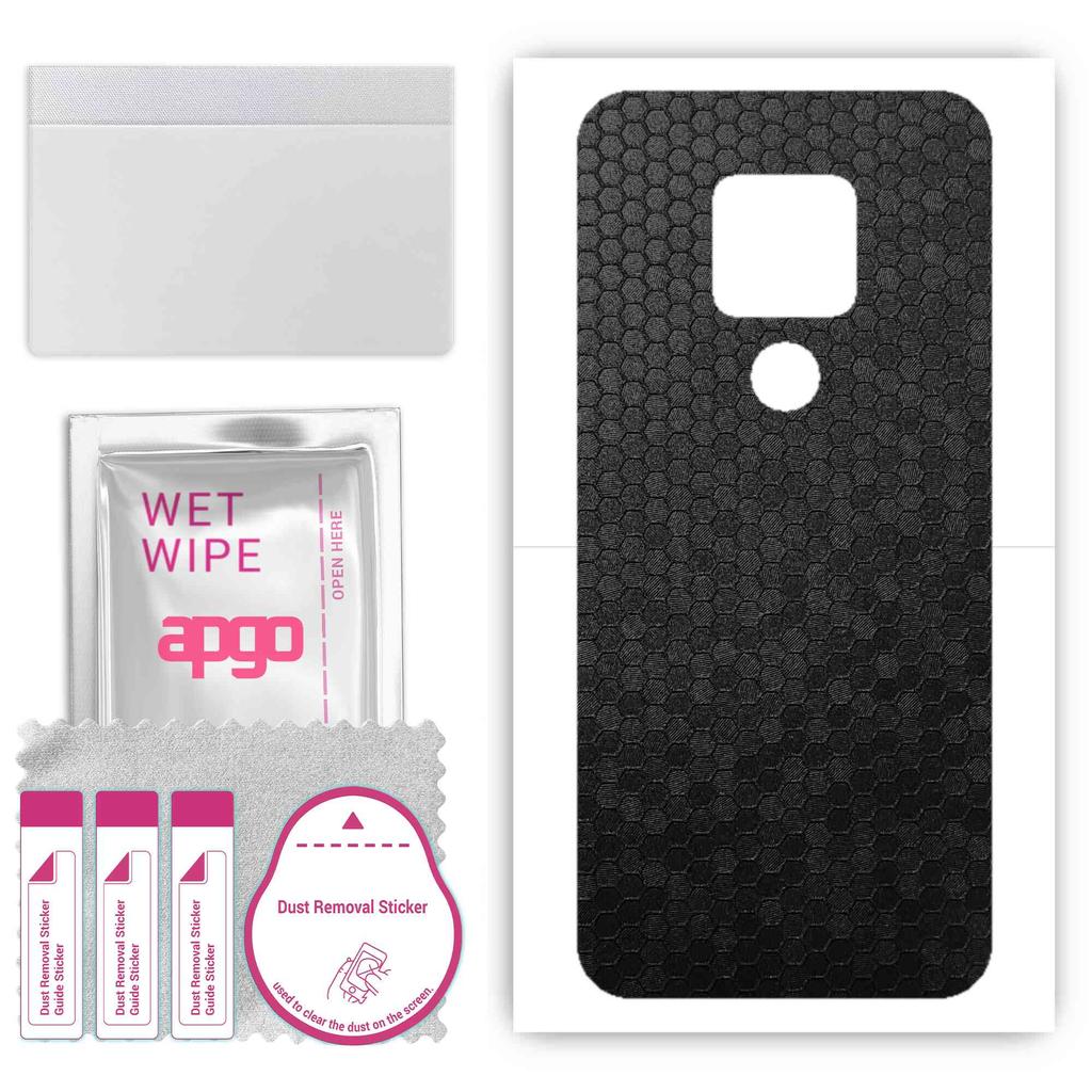 apgo Adesivo Protettivo Skin per il retro compatibile con Cubot P30, Pellicola Wrap, Pellicola, Vinile - Motivo Nido d'Ape Nero