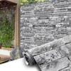 Grey Brick Wallpaper Peel and Stick, Faux 3D Brick Stone Wall Paper Removable