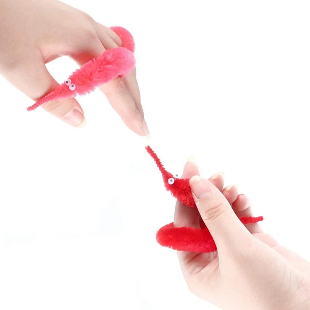 23CM Novelty Funny Props Twisty Magic Worm Trick Toy for Kids Caterpillars on AI Nvisible String Children Party Games Favors