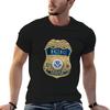 US-Einwanderungs- und Zollbehörde Unisex ICE-Beamtenabzeichen auf Blauem Samt T-Shirt Sportliches Atmungsaktives Kurzarm-T-Shirt