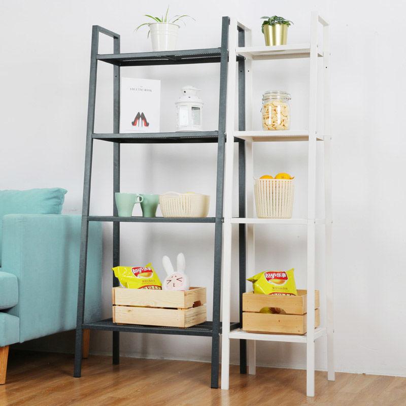 G-H 4-Tier Metal Wrought Iron Floor Rack Nordic Style Display Rack For Living Room/Bedroom/Kitchen/Bathroom/Home Office