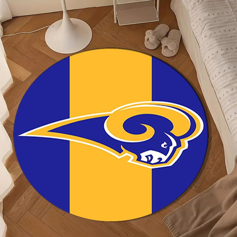 1PC rug Rams Team Spirit Round mat Home Decor, Chair rug For livingroom,Bedroom, doormat home decor Birthday Gift Christmas Gifts