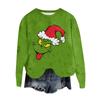 Ladies' Fashionable Round Neck Pullover Long Sleeved Top Christmas Printed Sweatshirt