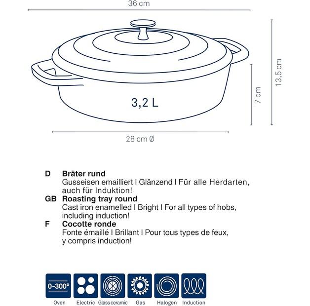 Жаровня Kela Calido плоская 28 см серая (12611)
