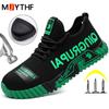 Fashion Men'S Safety Shoes Anti-Smash Anti Puncture Work Sneakers Steel Toe Shoes Anti Slip Wear-Resistant Indestructible Shoes