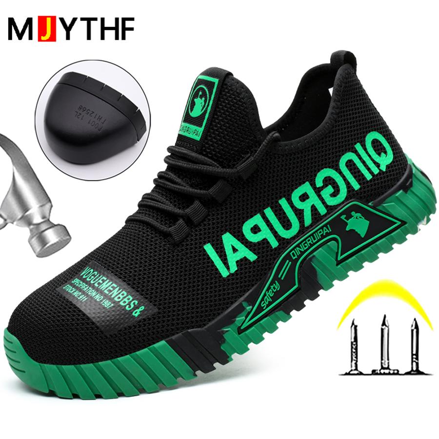 Fashion Men'S Safety Shoes Anti-Smash Anti Puncture Work Sneakers Steel Toe Shoes Anti Slip Wear-Resistant Indestructible Shoes