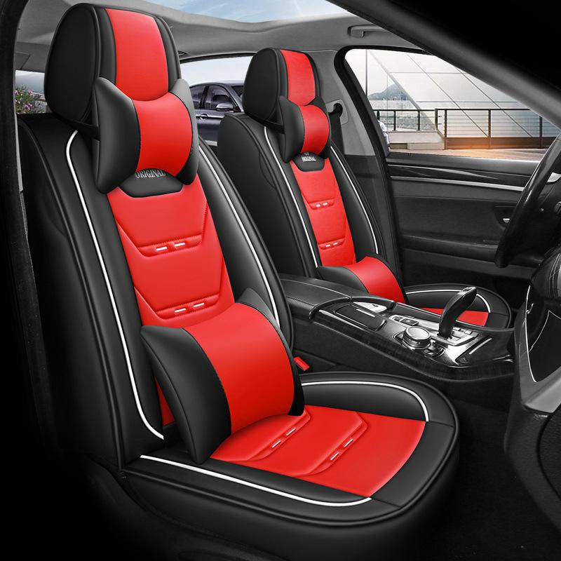 Universal Four-Season Car Seat Cushion Set – Five-Piece Linen & Ice Silk Full Coverage