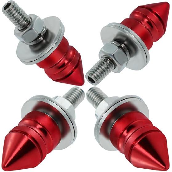 Spike License Plate Bolt Kit Aluminum Alloy Decorative Motorcycle License Plate Screw Frame Fasteners Fit Most Cars Truck Modified Vehicle