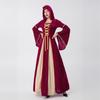 Halloween Adult Costume European Medieval Court Style Hooded Retro Long Dress Noble Queen Performance Costume