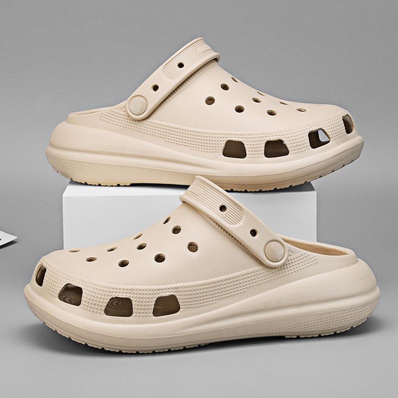 Men's Casual Cross-Border Beach Shoes: Thick-Soled, Closed-Toe, Convertible Sandals & Slippers for Couples.