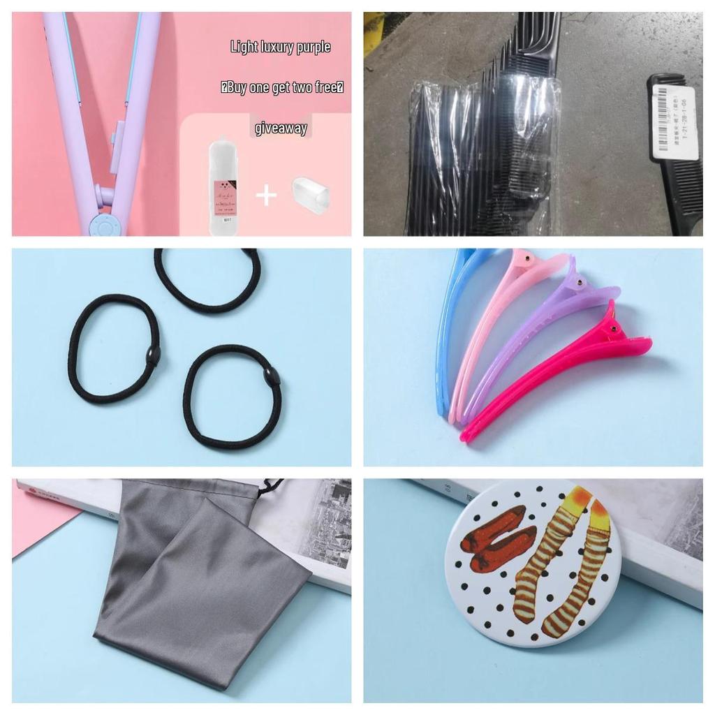 Compact Dual-Use Straightening & Curling Iron for Bangs - Portable Mini Design