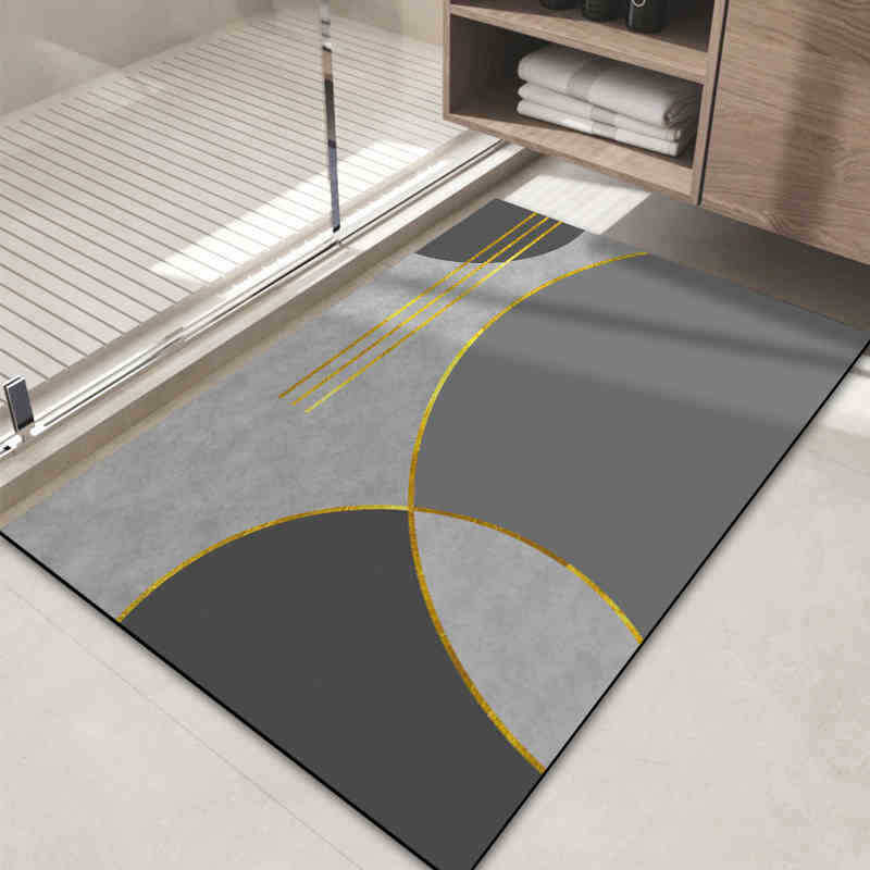 Light Luxury Style Diatom Mud Floor Mat Bathroom Bathroom Bathroom Door Dirt-Resistant Foot Mat Household Non-Slip Easy To Take Care Of