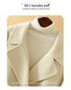 Women's Petite Double-Breasted Mid-Length Lapel Wool Coat - Versatile for Autumn/Winter