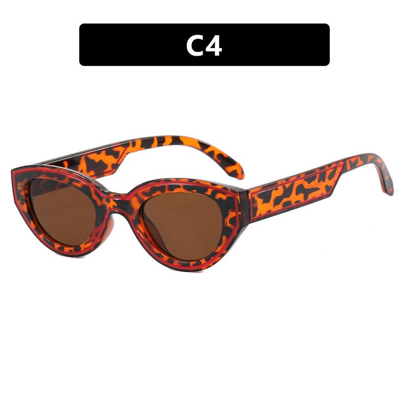 New fashionable versatile inverted triangular small frame cat eye sunglasses men's high-end fashion street photo UV-proof sunglasses