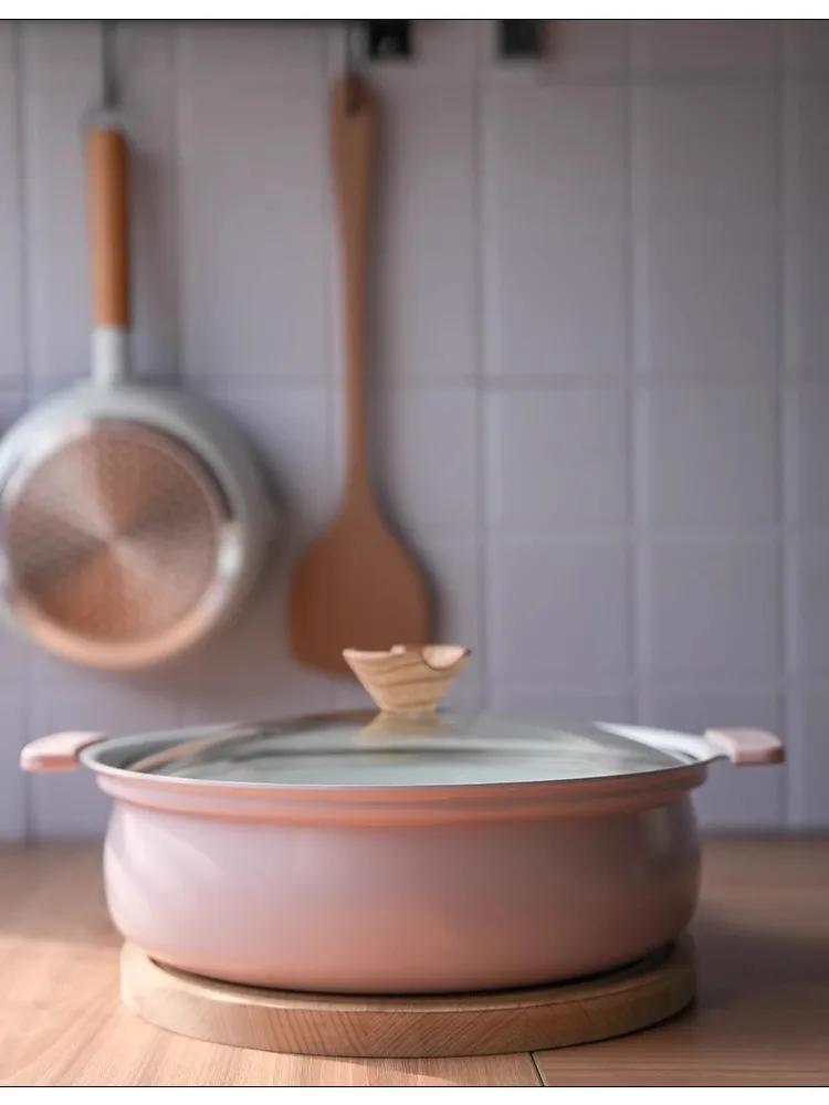 Doppelohr Tisch Suppentopf Induktionsherd Kompatibel Antihaft Slow Cooker Kleiner Hot Pot für Heimgebrauch Küchengeschirr