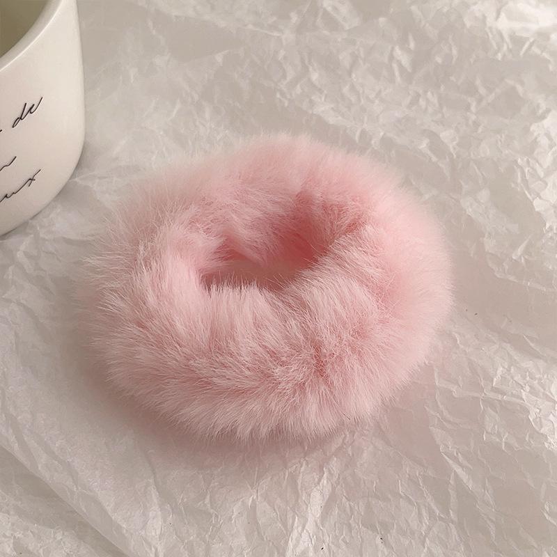 Plush Woolen Hair Tie - Women's Autumn/Winter Dopamine Style Hair Accessory