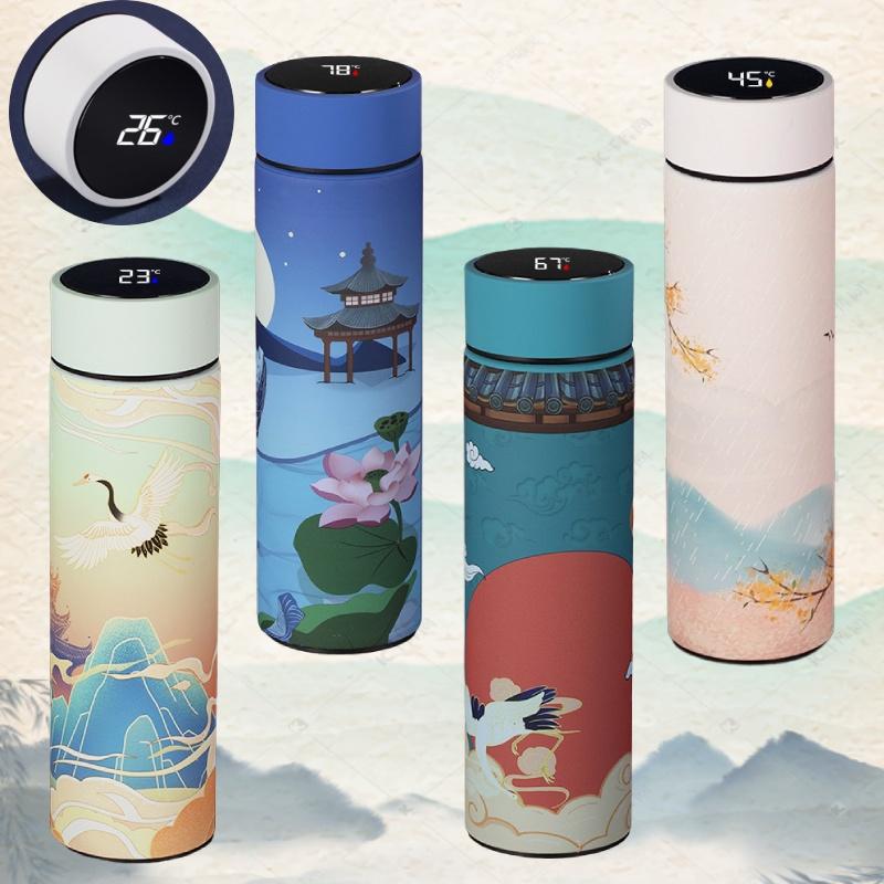 Kreative LED-Anzeige Temperatur Edelstahl Vakuumflasche 500ml