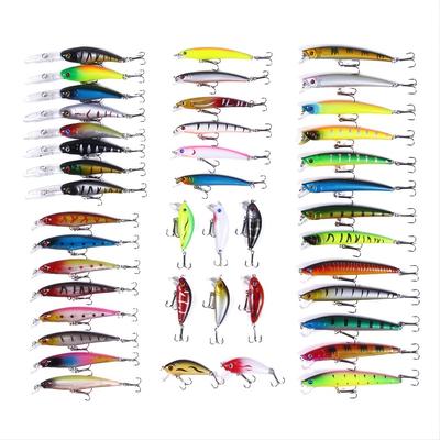 43-teiliges ultimatives Bass-Angelköder-Set, Premium-Wobbler, Swimbaits, Minnow-Köder, zum Fangen großer Angelköder, Haken