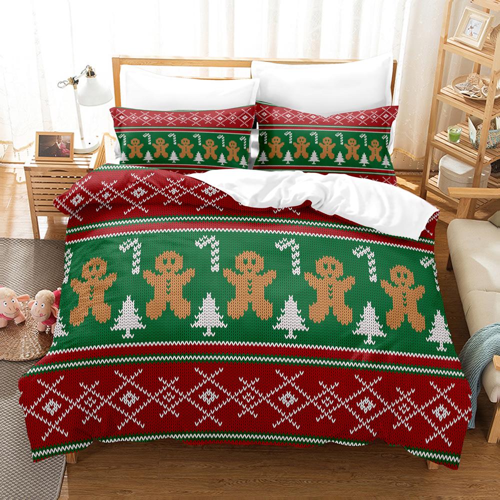 Merry Christmas Duvet Cover Christmas Graffiti Bedding Set Happy New Year Quilt Cover Holiday Gifts Bedroom Decoration