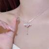Sweet Cupid Heart Necklace Premium Light Luxury Angel Pendant Female Clavicle Chain Qixi Festival Gift for Girlfriend