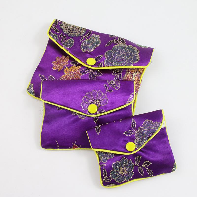 Brocade Zipper Jewelry Pouches and Boxes - Cloth Bracelet Bags for Jewelry Packaging
