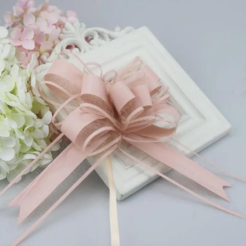 10pcs Wedding Car Ribbon Pull Bows Knot Gifts Wrapping Wedding Car Decor Birthday Party Supplies Chairs DIY Home Decorations
