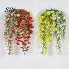Water-free Flower Decor Artificial Flowers for Outdoor, Fake Hanging Morning Glory with Eucalyptus Leaves, UV No Maintenance Resistant Faux