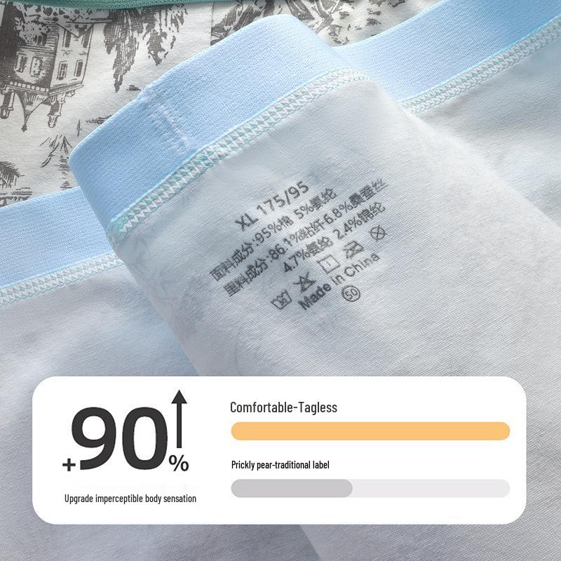 Top-Selling Men's Mulberry Silk & Cotton Boxer Briefs - Breathable, Soft, Comfortable, Antibacterial