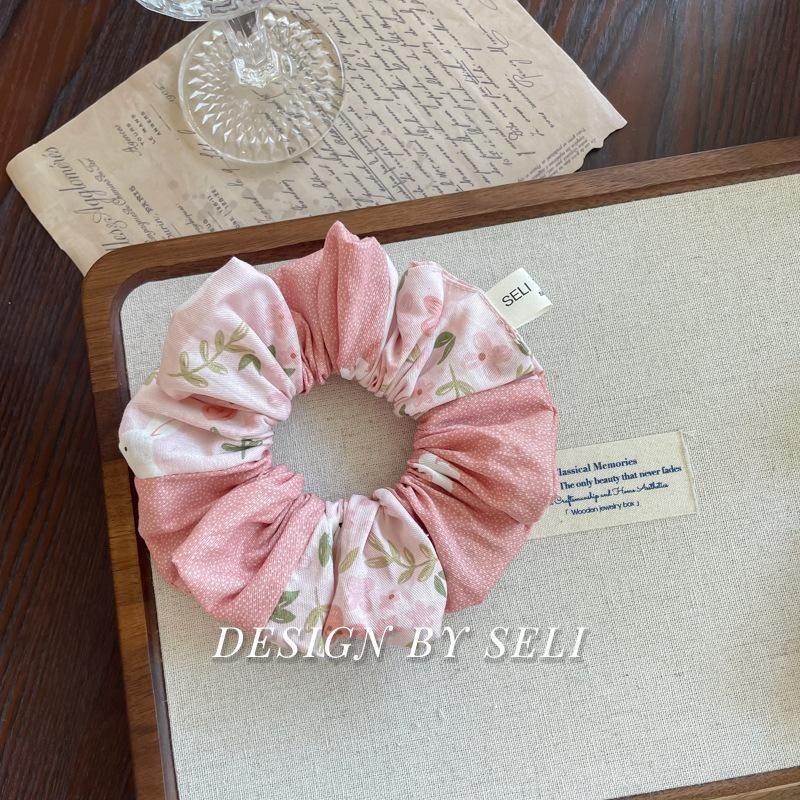 Scrunchie Multi Styles Floral Plaid Soft Fabric Minimalist Versatile Women Hair Tie Hair Accessories