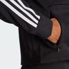 Adidas Casual Loose Zip Stripe Stand Collar Jacket Women Outerwear Black HZ5615