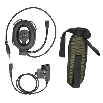 HD01 Askeri Avcılık Kaskı Kulaklığı Ayarlanabilir Telsiz Kulaklığı Kenwood TK‑3107 içinSiyah
