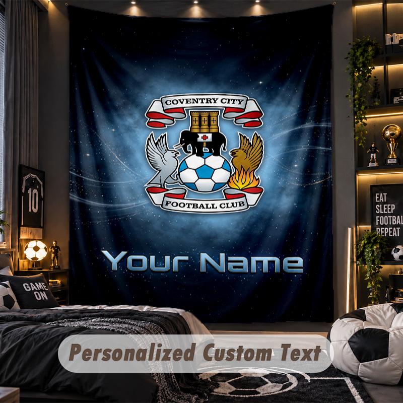 TapestryCoventry City FC Custom Name Text Personalized Wall Hanging Tapestry Home Wall Decor