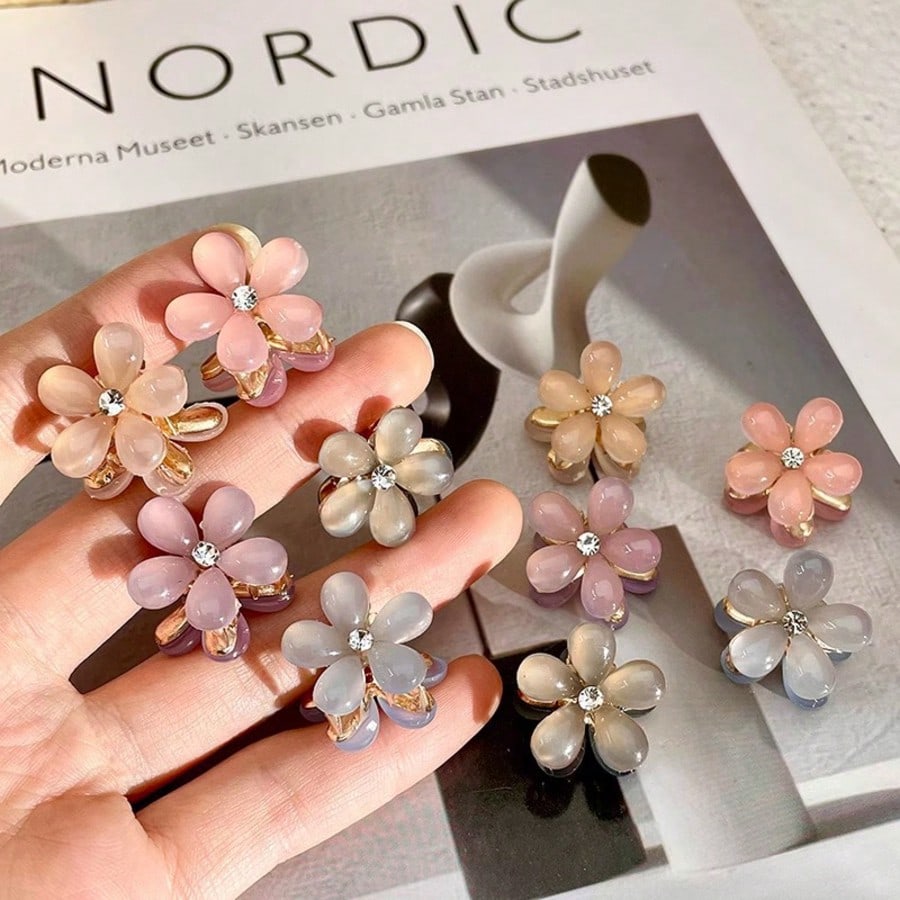 10 Stück Super Fee Blume Kralle Clip Haarspange Seitenhaarwurzel Mädchen Clip Haarschmuck Kopfbedeckung,Haarteil,Schulterpartie,Ausfallendes Haar
