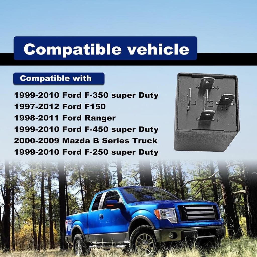 5-Pin Flasher Relay for LED Turn Signal Compatible with Ford F150 1997-2008, Ranger 1995-2011, Super Duty F250-F550 1997-2010, EP27 Flasher Relay LED