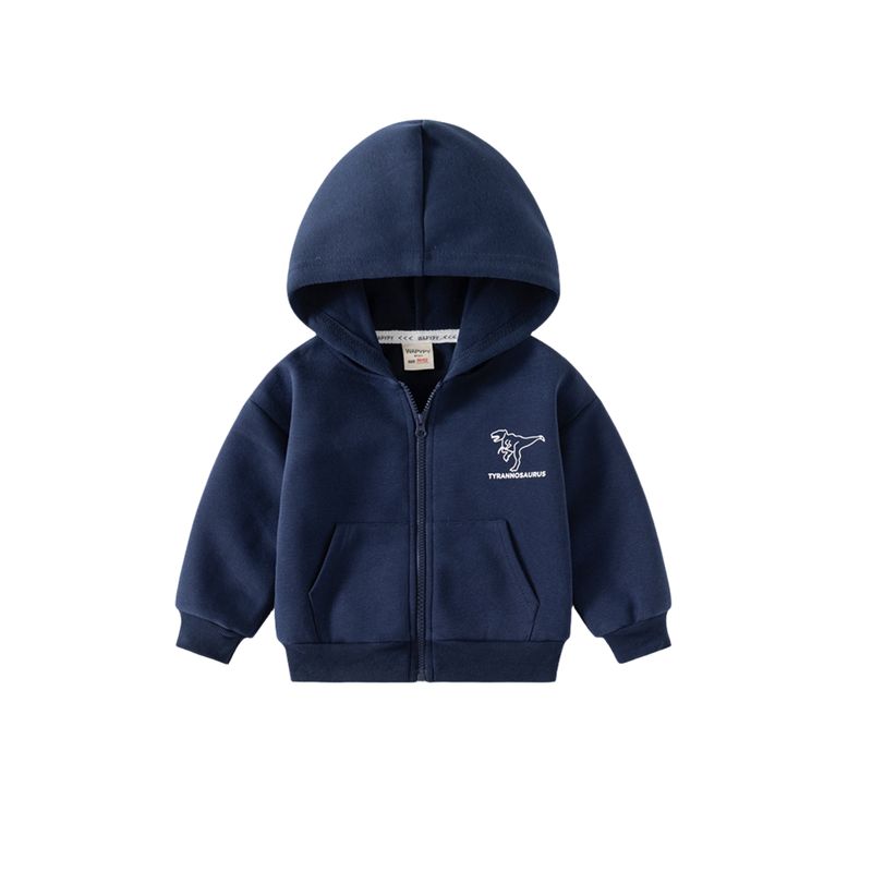 K-style Children's Clothing Spring and Autumn Boys Hooded Sweatshirt Baby Boy Dinosaur Hoodie Tops Kids Zip-up Shirt Outwear Thick