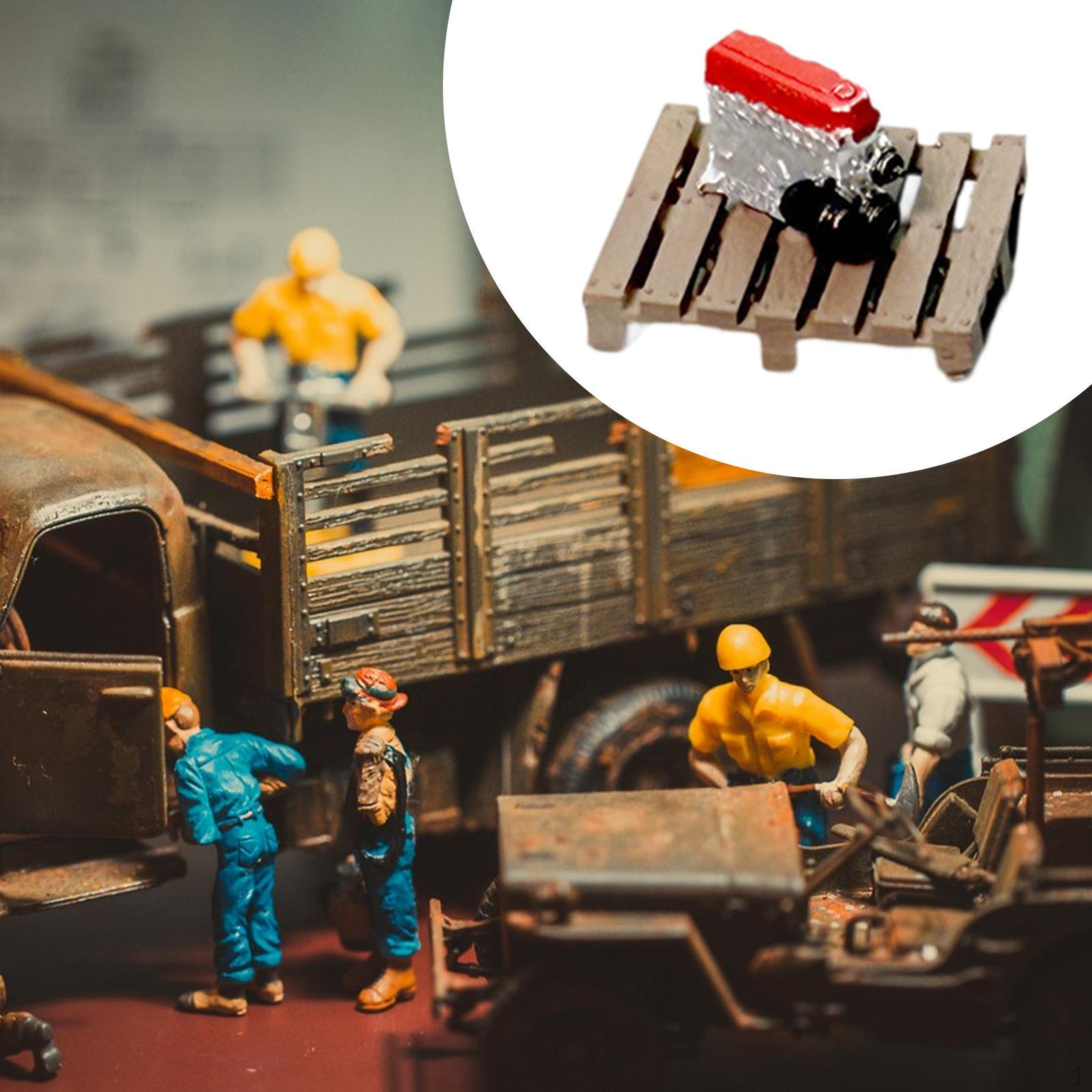 

Garage Fake Wooden Board Engine Model 1:64 Scale Collectible Decor Miniature