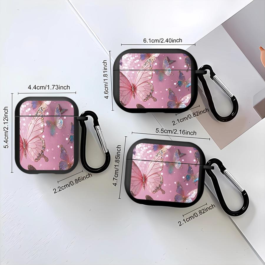 Earphone Cases Cover Case For Airpods Pro2 Pro3 4 2 3 1 Pro Pink Butterfly