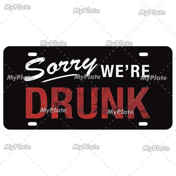 Drinking Beer Licenses Plate Garage Plaque Metal Tin Sign Decorative Car Plate For Living Room Door Club Garage Wall Decoration