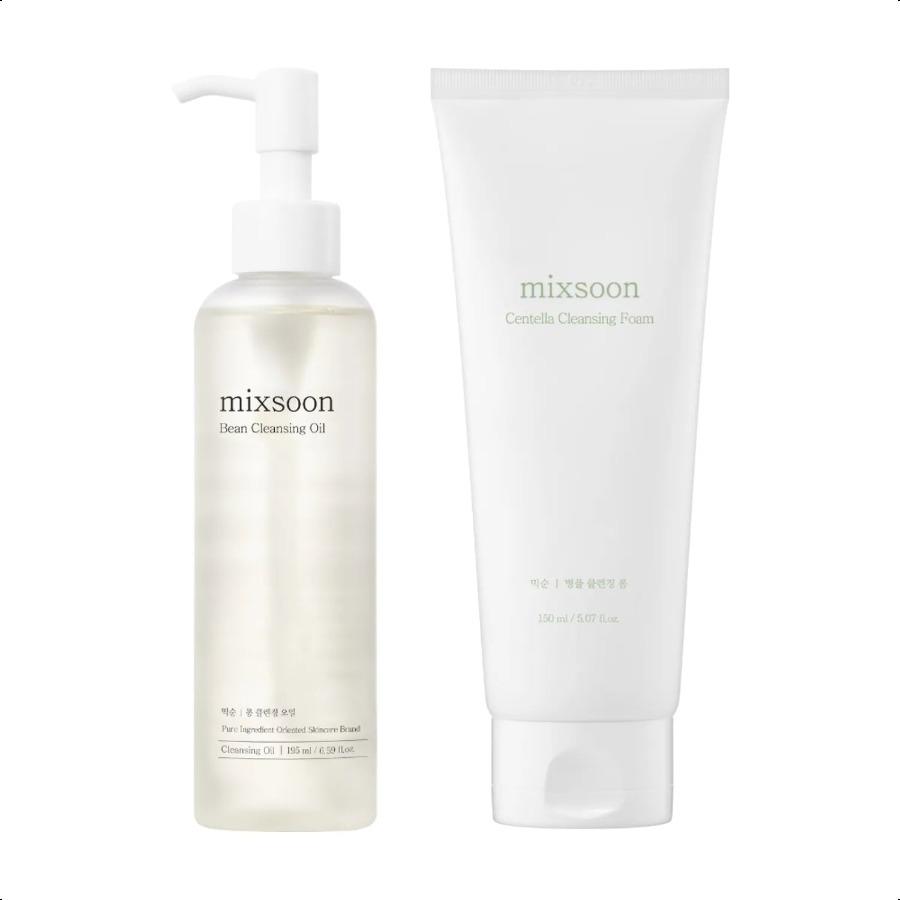 mixsoon Double Step Cleansing Duo Set (Centella Cleansing Foam 150ml + Bean Cleansing Oil 195ml) Duo Set
