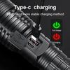 Long Flashlight 400W LED Torch Long Shot 800M Lamp Zoomable Flash Light Waterproof Torch Light Rechargeable Lantern