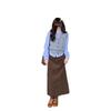 Korean Style Coffee Corduroy Long Skirt - Elegant, Slimming, Body-Shaping A-Line for Autumn & Winter