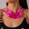 Irregular Acrylic Beaded Double-layer Necklace Exaggerated Clavicle Chain Beaded Necklace  Gift